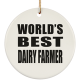 World's Best Dairy Farmer - Circle Ornament