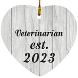 Veterinarian Established Est. 2023 - Heart Ornament F