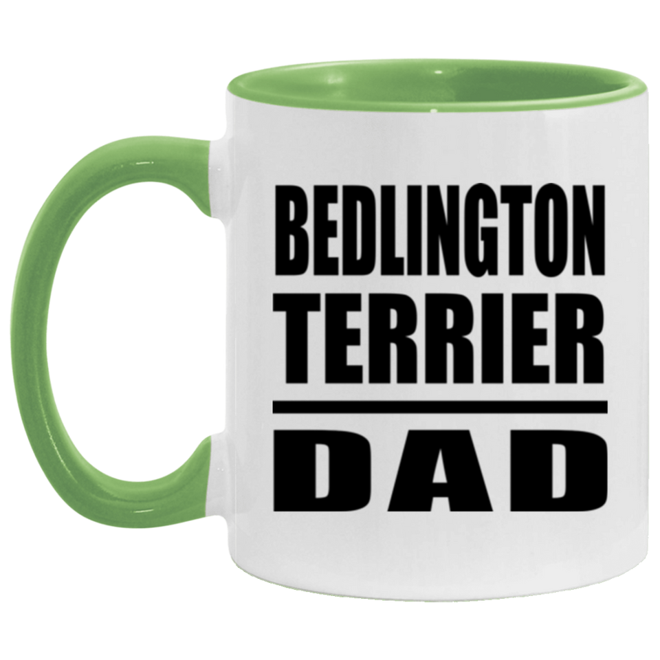 Bedlington Terrier Dad - 11oz Accent Mug Green
