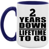 2nd Anniversary 2 Years Down Lifetime To Go - 15oz Accent Mug Purple