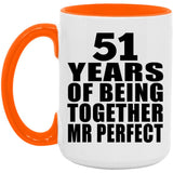 51st Anniversary 51 Years Of Being Mr Perfect - 15oz Accent Mug Orange