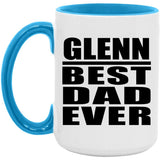 Glenn Best Dad Ever - 15oz Accent Mug Blue