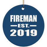Fireman Established EST. 2019 - Circle Ornament