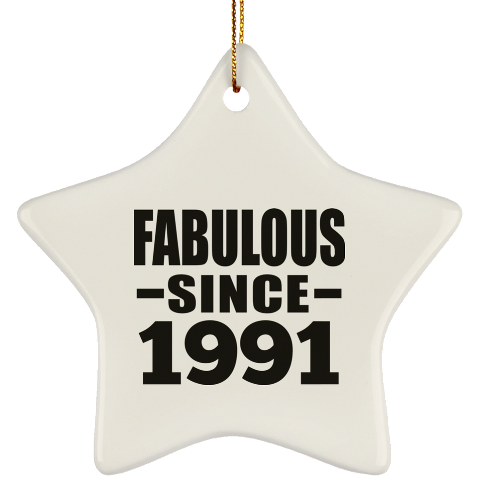 33rd Birthday Fabulous Since 1991 - Star Ornament