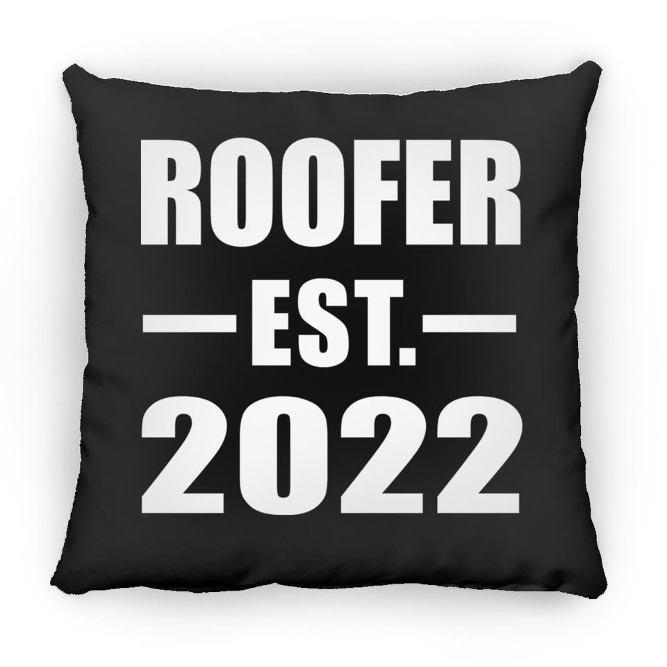 Roofer Established EST. 2022 - Throw Pillow Black