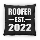Roofer Established EST. 2022 - Throw Pillow Black