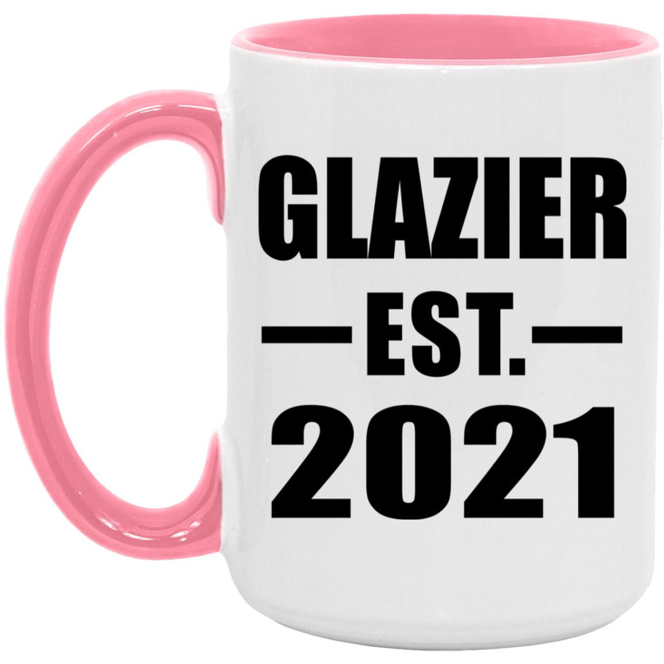 Glazier Established EST. 2021 - 15oz Accent Mug Pink