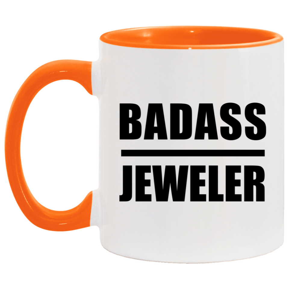 Badass Jeweler - 11oz Accent Mug Orange