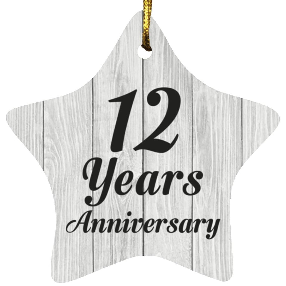 12th Anniversary 12 Years Anniversary - Star Ornament F