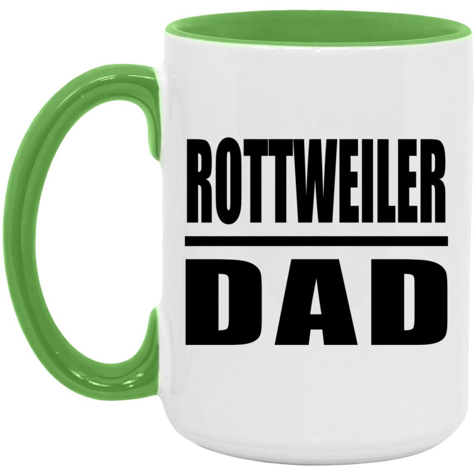 Rottweiler Dad - 15oz Accent Mug Green