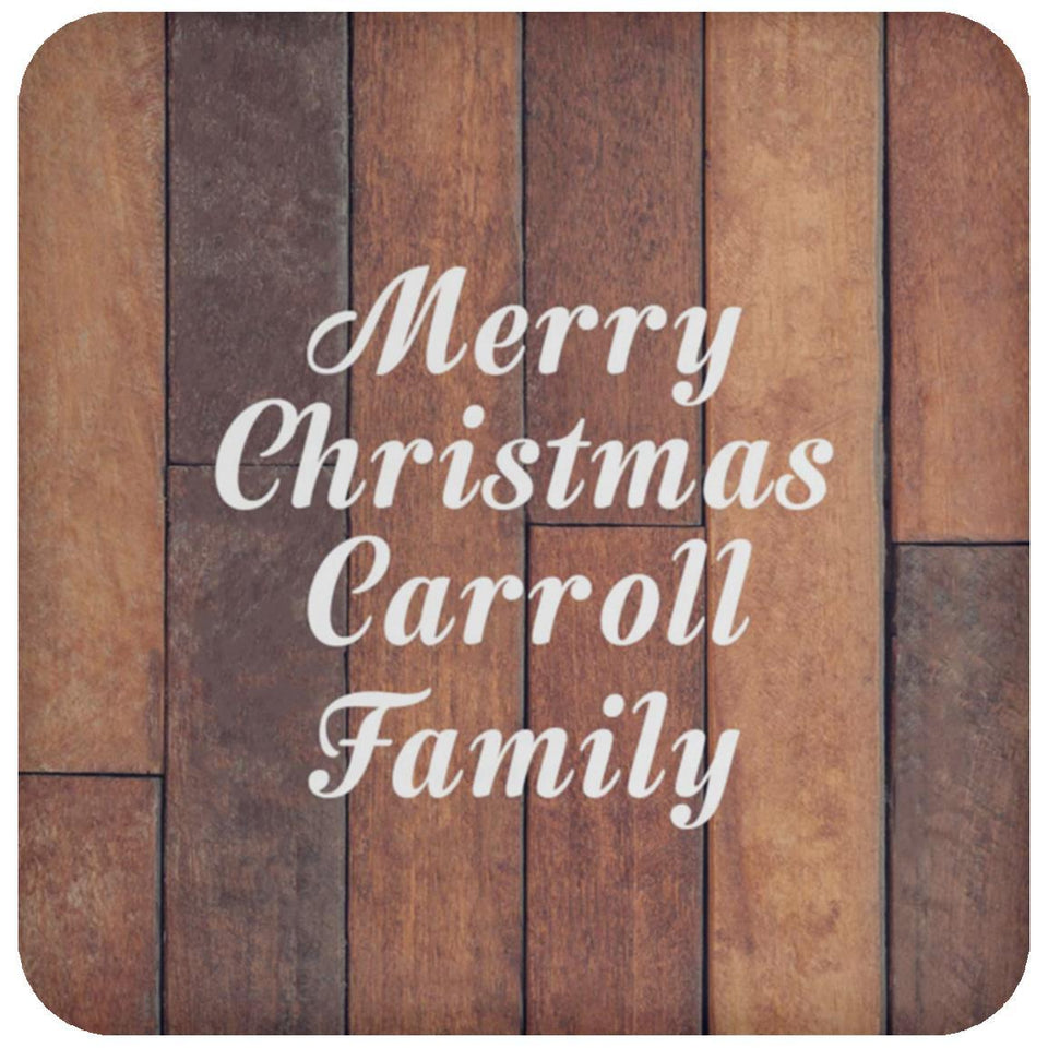 Merry Christmas Carroll Family - Drink Coaster E