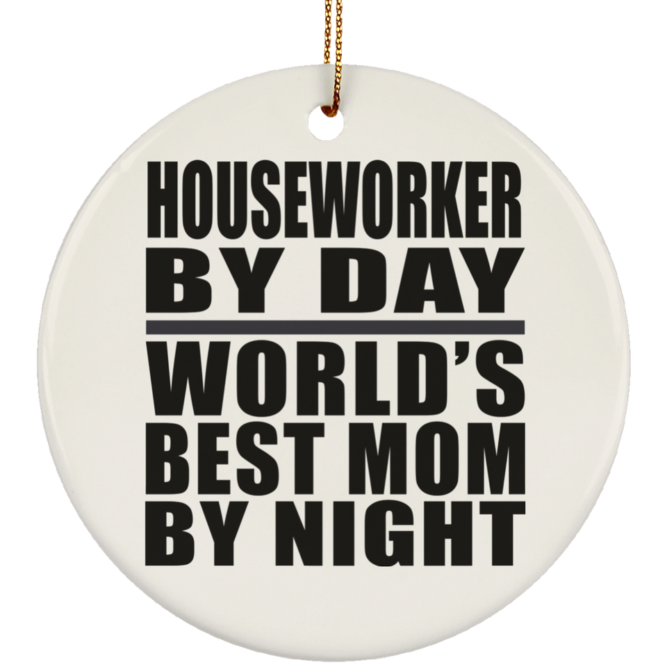 Houseworker By Day World's Best Mom By Night - Circle Ornament