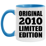 14th Birthday Original 2010 Limited Edition - 11oz Accent Mug Blue