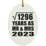 36th Anniversary Square Root of 1296 Years As Mr & Mrs 2023 - Oval Ornament