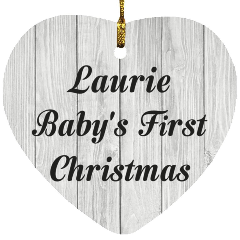 Laurie Baby's First Christmas - Heart Ornament F