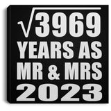 63rd Anniversary Square Root of 3969 Years As Mr & Mrs 2023 - Canvas Square