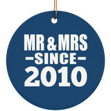 14th Anniversary Mr & Mrs Since 2010 - Circle Ornament