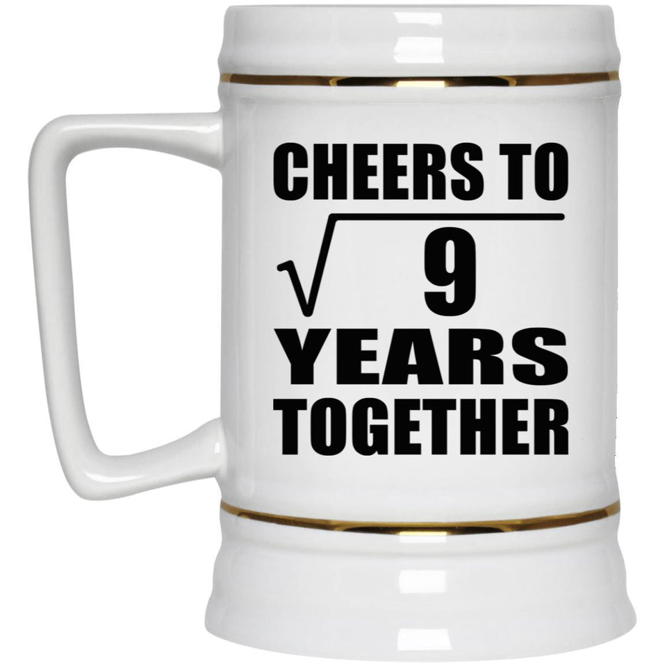 3rd Anniversary Cheers To Square Root of 9 Years Together - Beer Stein