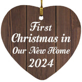 First Christmas In Our New Home 2024 - Heart Ornament D