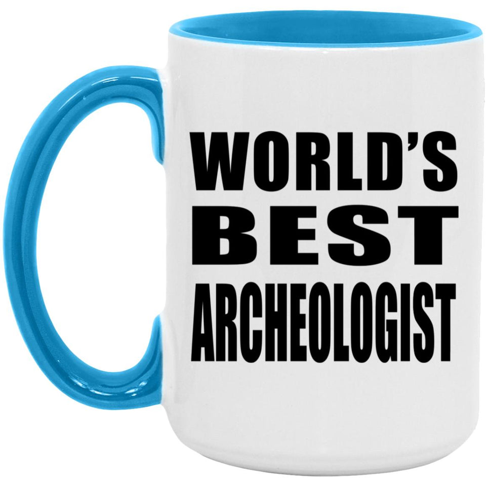 World's Best Archeologist - 15oz Accent Mug Blue