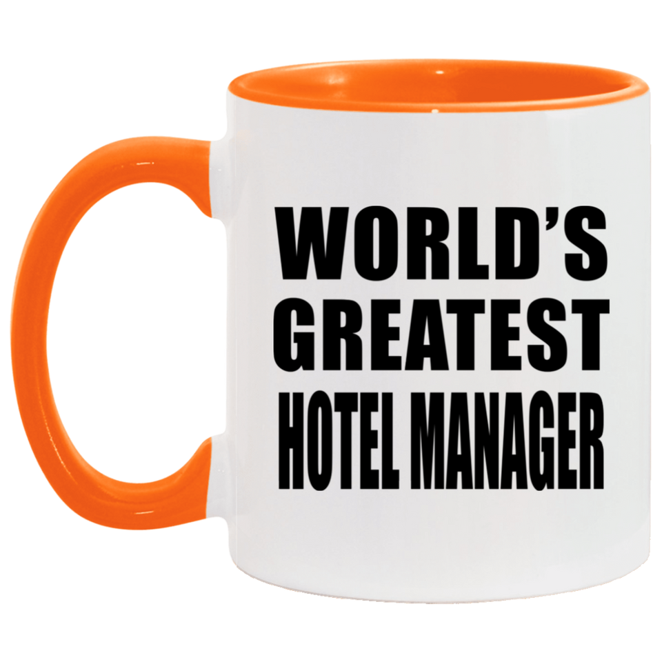 World's Greatest Hotel Manager - 11oz Accent Mug Orange