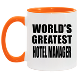 World's Greatest Hotel Manager - 11oz Accent Mug Orange