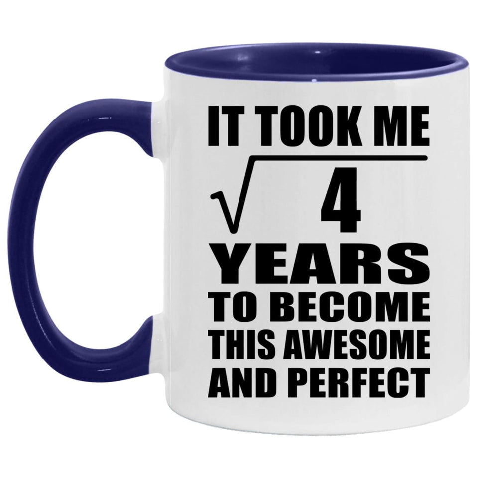 2nd Birthday Took Square Root of 4 Years To Awesome - 11oz Accent Mug Purple