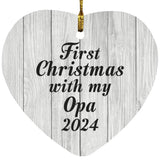 First Christmas With My Opa 2024 - Heart Ornament F
