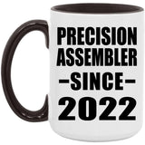 Precision Assembler Since 2022 - 15oz Accent Mug Black