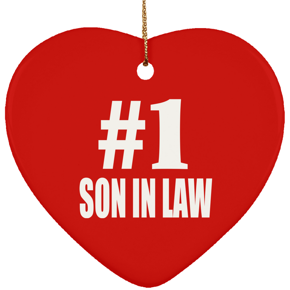Number One #1 Son In Law - Heart Ornament