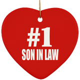 Number One #1 Son In Law - Heart Ornament