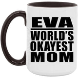 Eva World's Okayest Mom - 15oz Accent Mug Black
