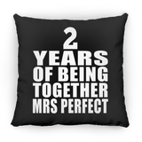 2nd Anniversary 2 Years Of Being Mrs Perfect - Throw Pillow Black
