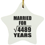 67th Anniversary Married For Square Root of 4489 Years - Star Ornament