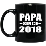 Papa Since 2018 - 11 Oz Coffee Mug Black