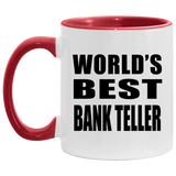 World's Best Bank Teller - 11oz Accent Mug Red