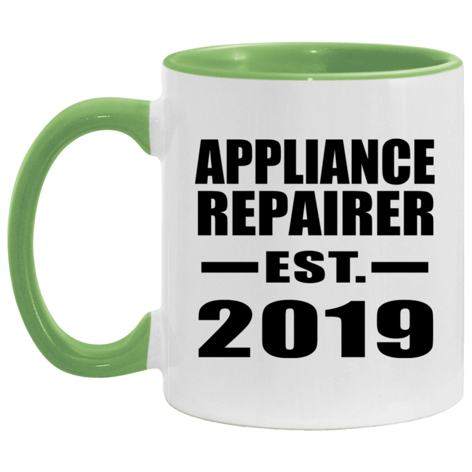Appliance Repairer Established EST. 2019 - 11oz Accent Mug Green