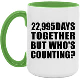63rd Anniversary 22,995 Days Together But Who's Counting - 15oz Accent Mug Green
