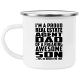 Proud Real Estate Agent Dad Of Awesome Son - 12oz Camping Mug