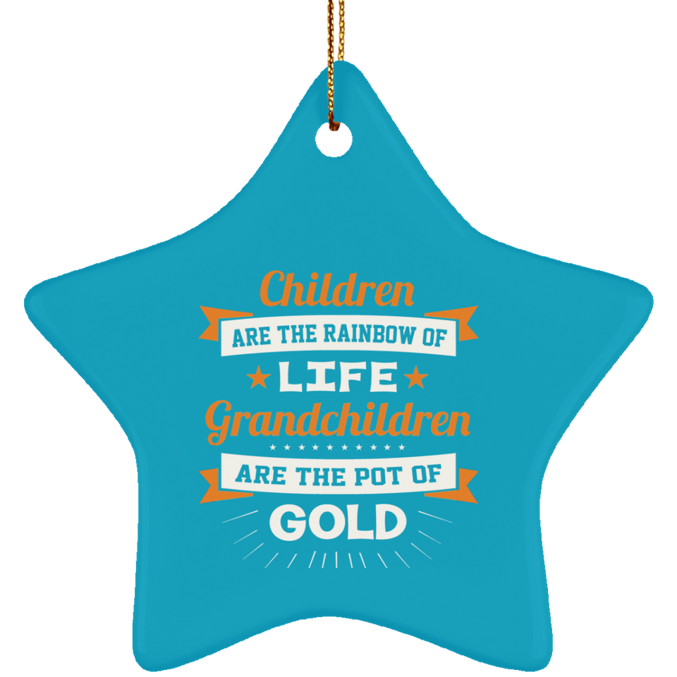 Children Are Rainbow Of Life, Grandchildren Are Pot Of Gold - Star Ornament