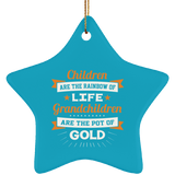 Children Are Rainbow Of Life, Grandchildren Are Pot Of Gold - Star Ornament