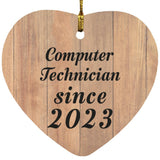 Computer Technician Since 2023 - Heart Ornament C