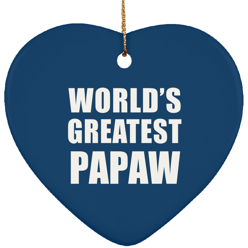 World's Greatest Papaw - Heart Ornament