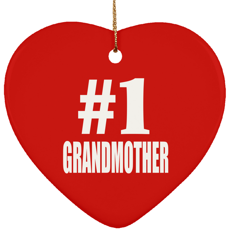 Number One #1 Grandmother - Heart Ornament