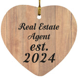 Real Estate Agent Established Est. 2024 - Heart Ornament C