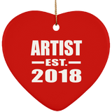 Artist Established EST. 2018 - Heart Ornament