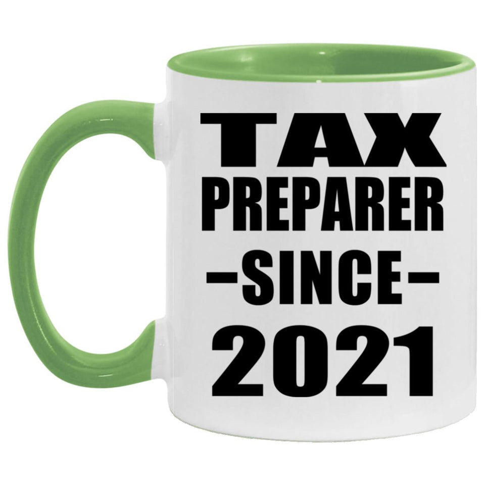 Tax Preparer Since 2021 - 11oz Accent Mug Green