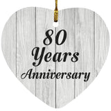 80th Anniversary 80 Years Anniversary - Heart Ornament F