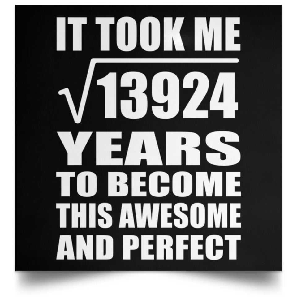 118th Birthday Took Square Root of 13924 Years To Awesome - Poster Square