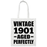 123rd Birthday Vintage 1901 Aged Perfectly - Tote Bag White
